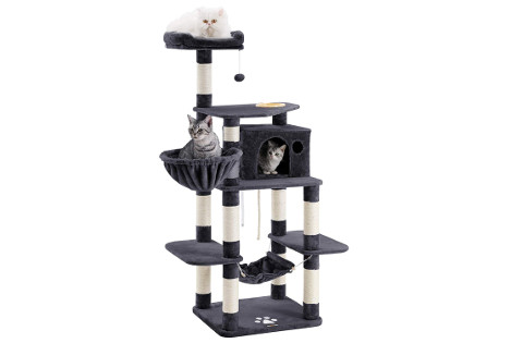 Songmics 69" Multi-Level Cat Tree with Feeder Bowl