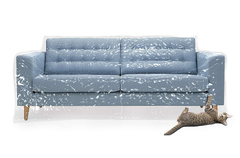 Kitty Cat Plastic Couch Cover Protector